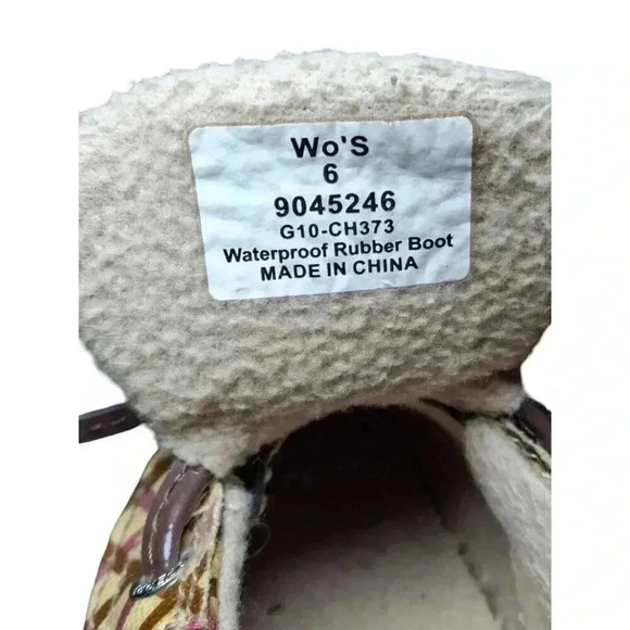 SPERRY TOP SIDER PLAID BROWN DUCK RUBBER WATERPROOF SHOES SIZE 6 - Picture 4 of 7